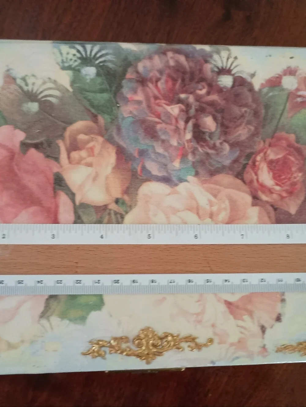 Vng Upcycled Paint/Decoupage Floral Jewelry Box